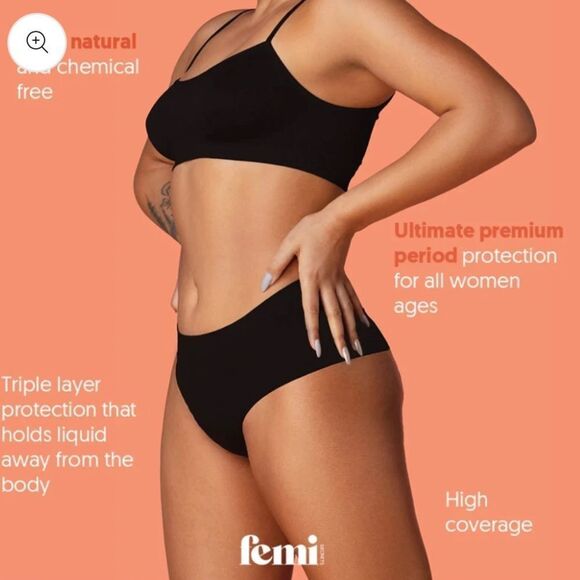 Femi Secrets Leakproof Pretty Panty in Leopard Print, Bikini, 7 Ct., Small. New! - Picture 3 of 10